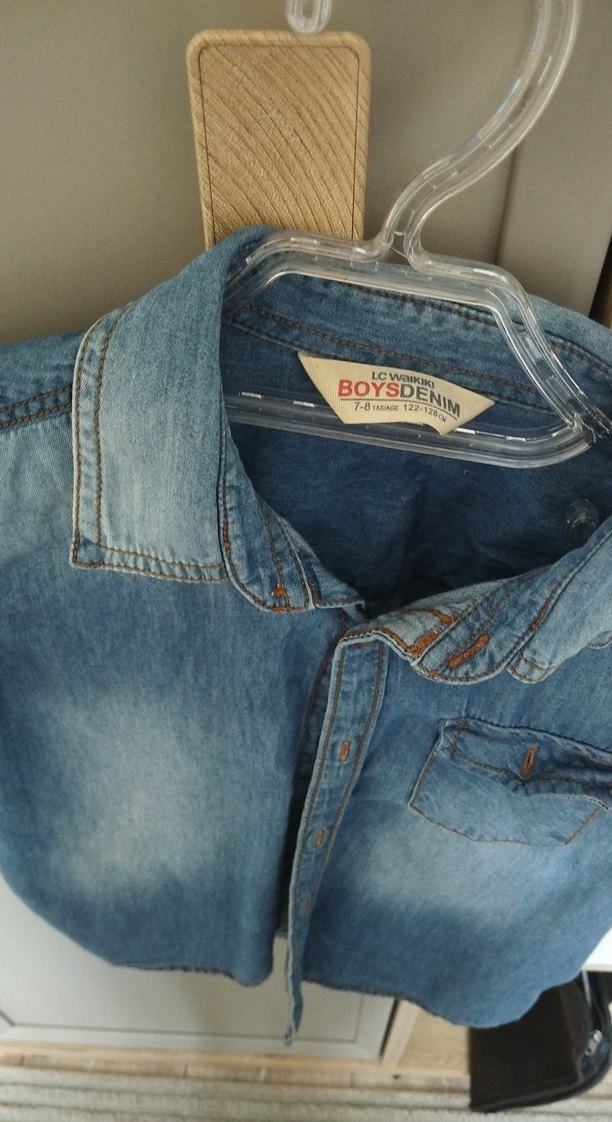 Erkek Çocuk kot Kısa Kollu Gömlek - Görsel 2