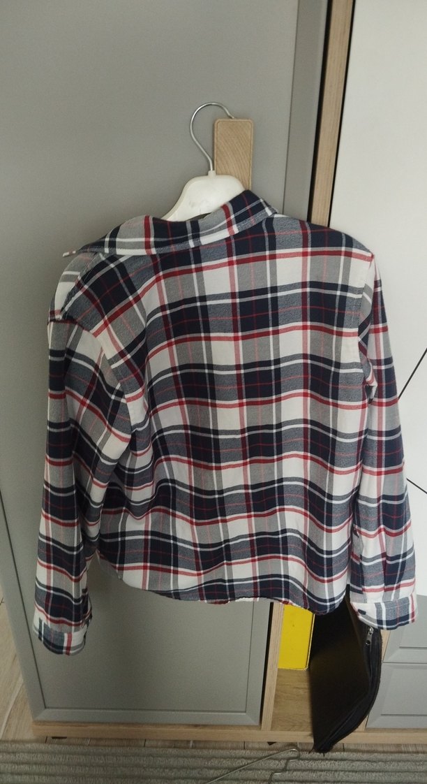 Düğmeli Gri Ekose Uzun Kollu çocuk gömlek 9/10 yaş - Görsel 3