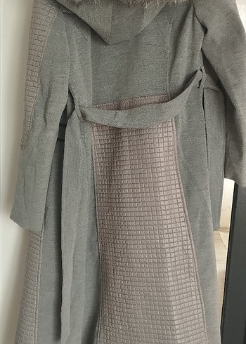 Gri yarım Kabanı Fermuarlı - Görsel 5