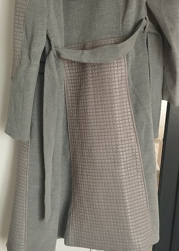 Gri yarım Kabanı Fermuarlı - Görsel 6