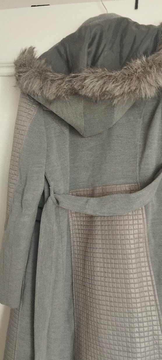 Gri yarım Kabanı Fermuarlı - Görsel 2