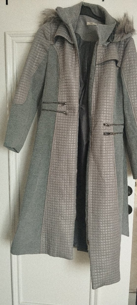 Gri yarım Kabanı Fermuarlı - Görsel 3