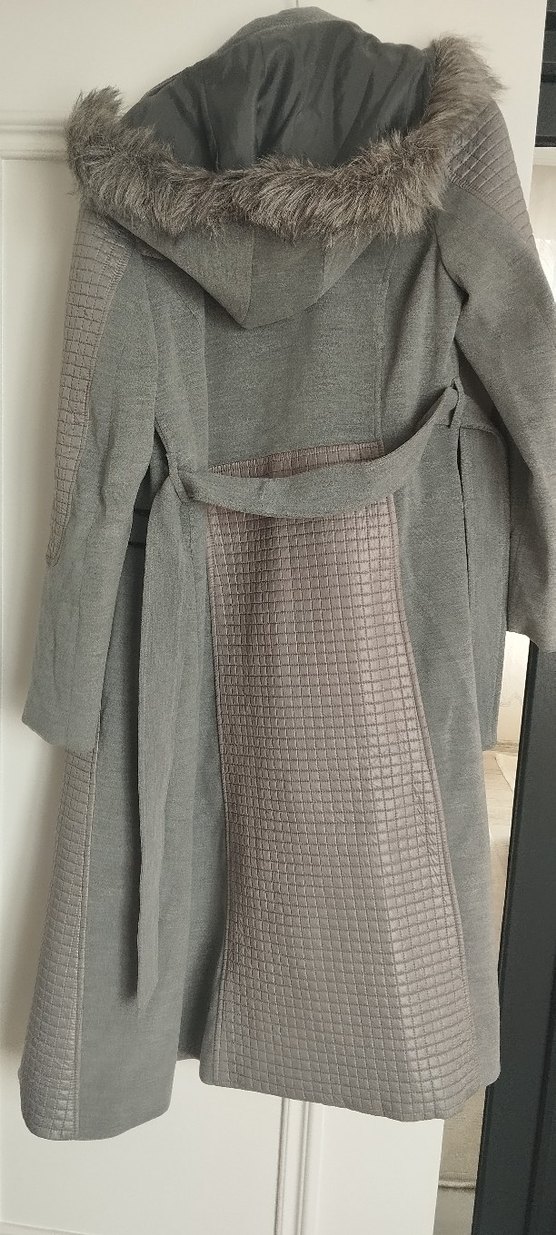 Gri yarım Kabanı Fermuarlı - Görsel 5