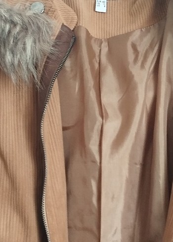 Kahverengi Uzun Süet Kürklü Kadın Kaban - Görsel 4