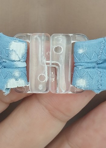 Mavi Puantiyeli Bağcıklı Kadın Mayo - Görsel 7