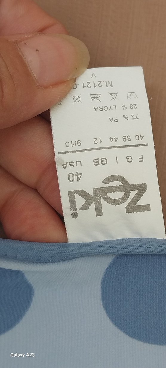 Mavi Puantiyeli Bağcıklı Kadın Mayo - Görsel 3