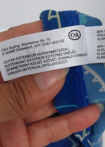 Mavi Desenli Erkek Çocuk Mayo Şortu - Görsel 6