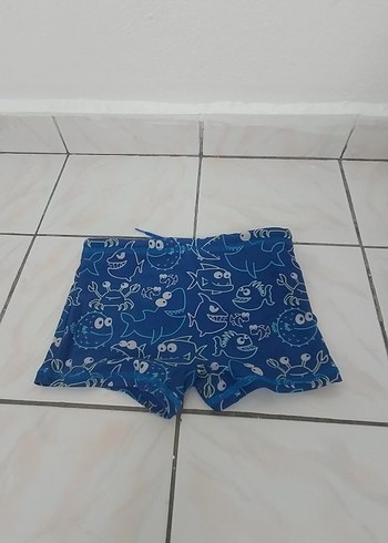 Mavi Desenli Erkek Çocuk Mayo Şortu - Görsel 3