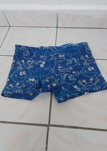 Mavi Desenli Erkek Çocuk Mayo Şortu - Görsel 2