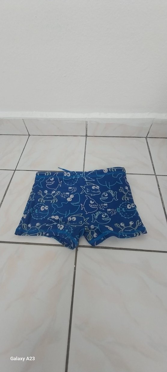 Mavi Desenli Erkek Çocuk Mayo Şortu - Görsel 3