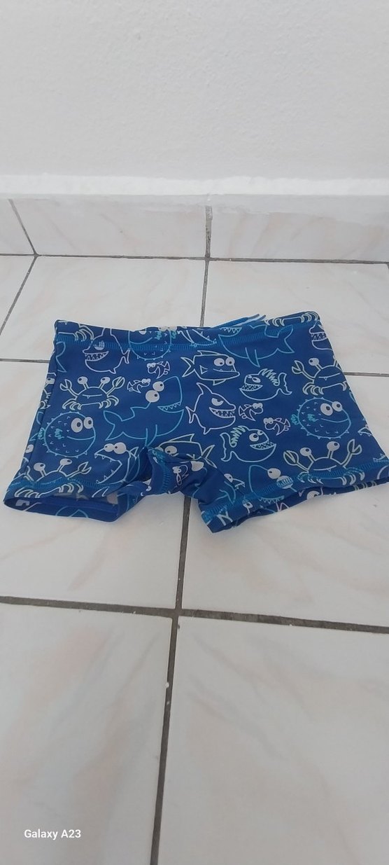 Mavi Desenli Erkek Çocuk Mayo Şortu - Görsel 2
