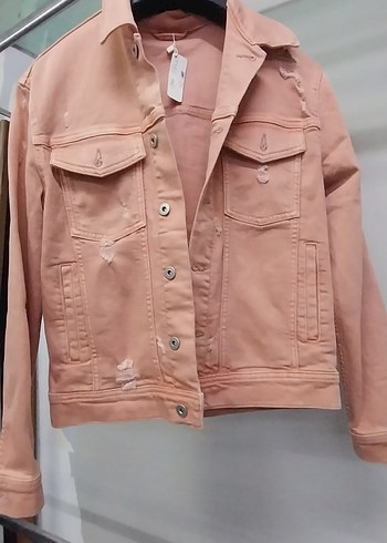 Vakkorama Bej Düğmeli Kadın Denim Ceket