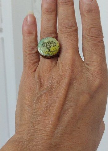 Accessorize Yeşil Baskılı Düğmeli Kadın Yüzük