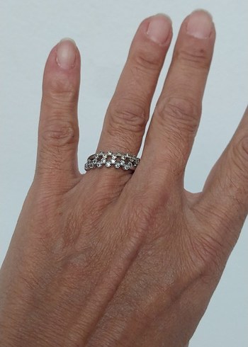 Accessorize Boncuk Detaylı Gri Kadın Yüzük