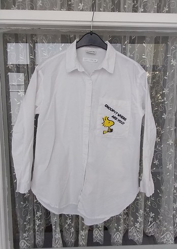 Beyaz Uzun Kollu Pamuklu Gömlek - Görsel 2
