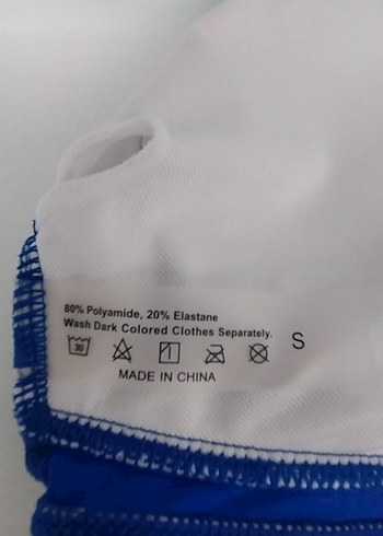 İnce Askılı Mavi Drapeli Mini Bikini Üstü - Görsel 8