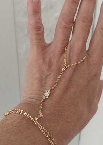 Altın Zincir Detaylı Kadın El Zinciri - Görsel 2