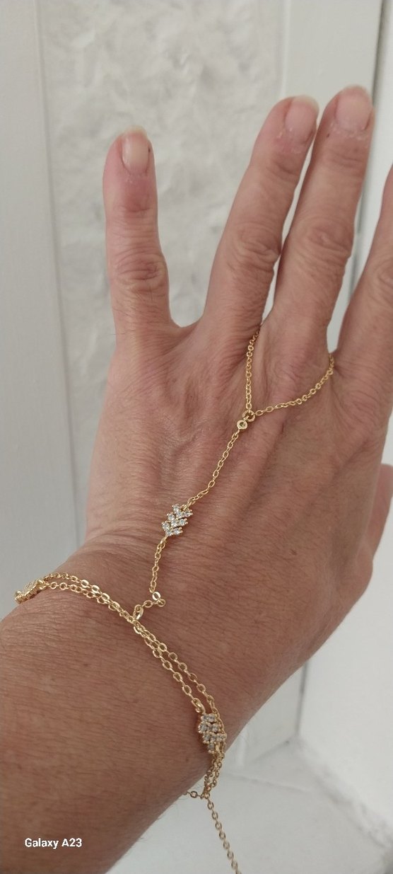 Altın Zincir Detaylı Kadın El Zinciri - Görsel 2