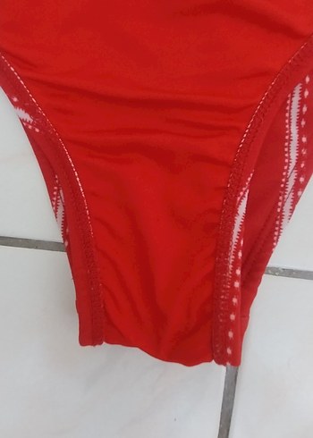 s Beden Kırmızı Bohem Desenli Bikini Altı