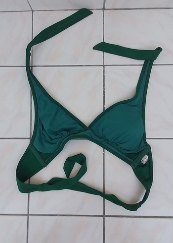 Yeşil Drapeli Mini Straplez Bikini Üstü - Görsel 4