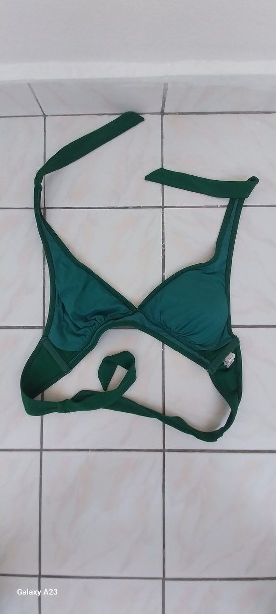 Yeşil Drapeli Mini Straplez Bikini Üstü - Görsel 5