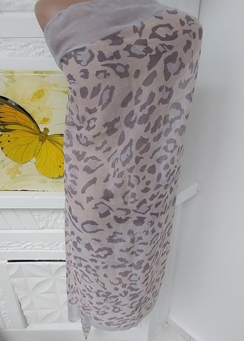 Gri Bohem Tarzı Drapeli Kadın Pareo - Görsel 4