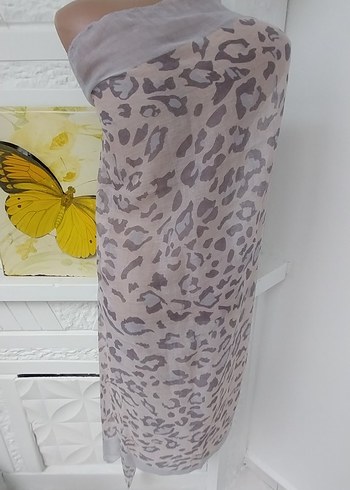 Gri Bohem Tarzı Drapeli Kadın Pareo - Görsel 5