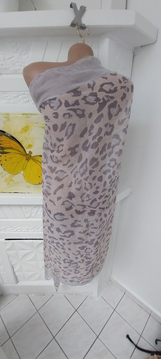 Gri Bohem Tarzı Drapeli Kadın Pareo - Görsel 4