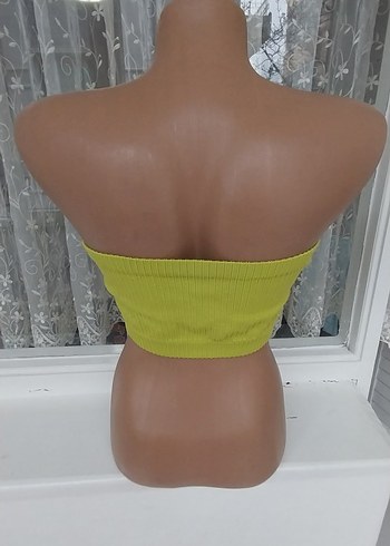 Sarı Straplez Triko Bustiyer - Görsel 6