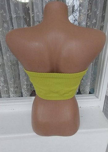 Sarı Straplez Triko Bustiyer - Görsel 5