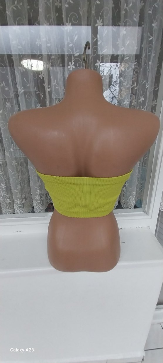 Sarı Straplez Triko Bustiyer - Görsel 5