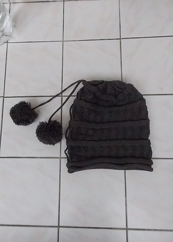 Gri Örgü Bohem Kadın Bere - Görsel 6