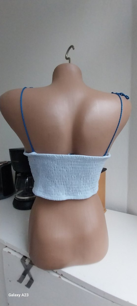 Nakışlı Beyaz Bohem Straplez Mini Bustiyer - Görsel 4