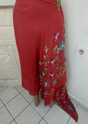 Kadın Kırmızı pareo - Görsel 3