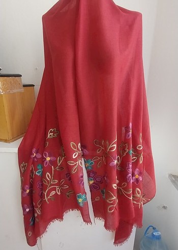 Kadın Kırmızı pareo - Görsel 4