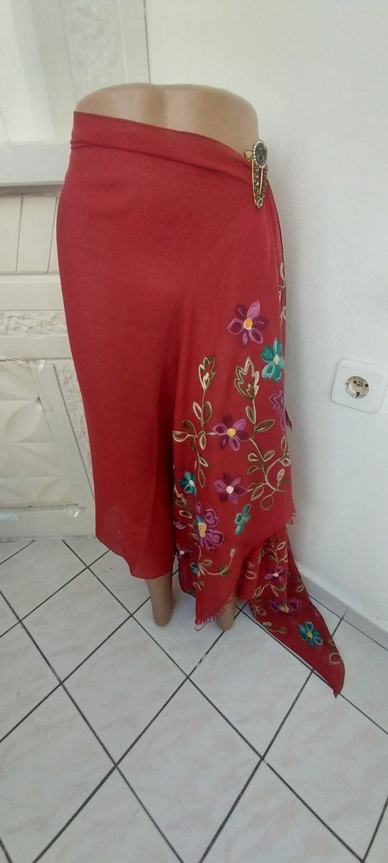 Kadın Kırmızı pareo - Görsel 3