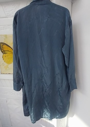 Uzun Kollu, Bol Kesim Mavi erkek Sabahlık - Görsel 7