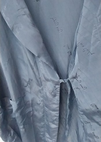 Uzun Kollu, Bol Kesim Mavi erkek Sabahlık - Görsel 4