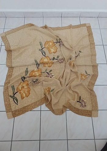 Bej Çiçek Desenli Bohem Uzun Pareo - Görsel 8