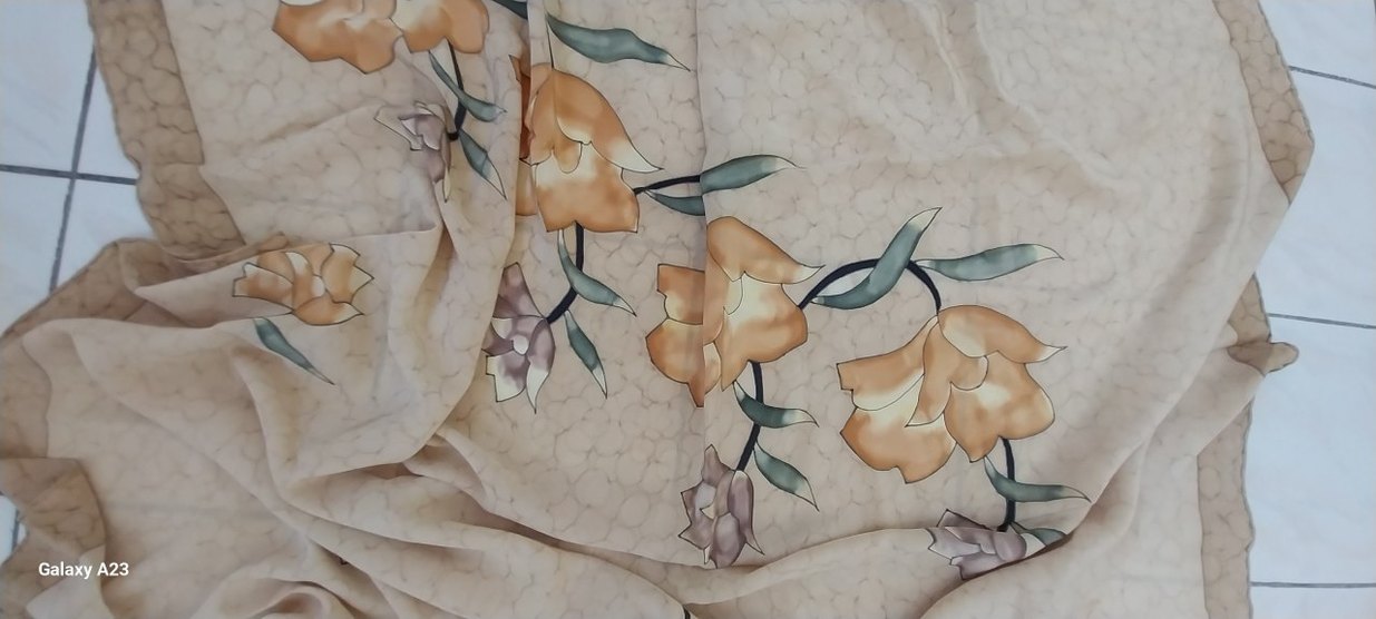 Bej Çiçek Desenli Bohem Uzun Pareo - Görsel 3