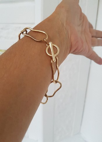 Altın Renk Zincir Detaylı Kadın El Zinciri - Görsel 5
