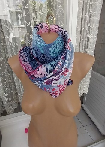 Renkli ipek Bağlama Desenli Uzun Pareo - Görsel 5