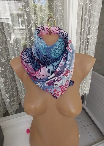 Renkli ipek Bağlama Desenli Uzun Pareo - Görsel 6