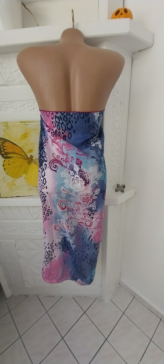 Renkli ipek Bağlama Desenli Uzun Pareo - Görsel 3