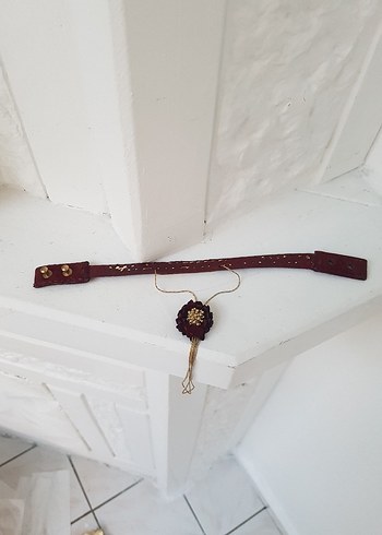 Bordo Boncuk İşlemeli Bohem El Zinciri - Görsel 4