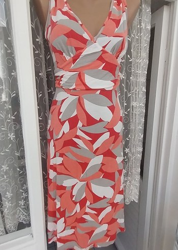 Desenli V Yaka Drapeli Hamile Elbisesi - Görsel 2