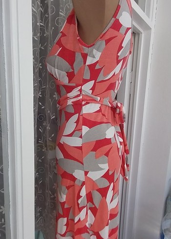 Desenli V Yaka Drapeli Hamile Elbisesi - Görsel 6