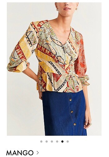 xs Beden turuncu Renk Mango Bluz