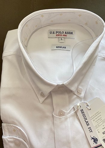 l Beden beyaz Renk U.S. Polo Assn. Beyaz Erkek Gömlek L - XL - 2XL mevcut