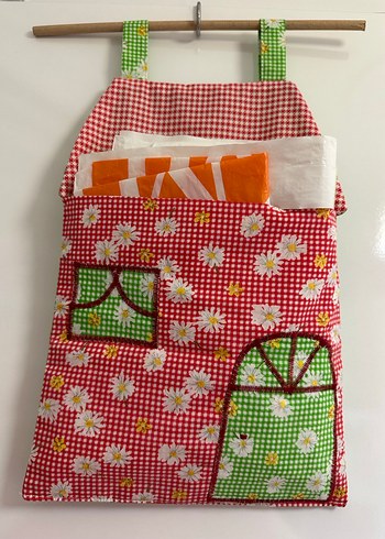 Patchwork ev şeklinde poşetlil - Görsel 3